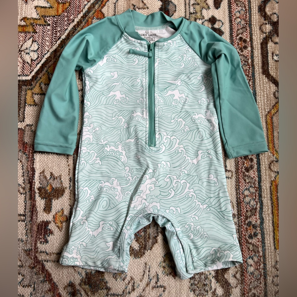 LONG SLEEVE RASH GUARD SWIM ROMPER SHORTIE | MAKIN' WAVES 6-12mos